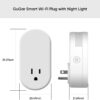 GuGar Smart Plug with Night Light, 16A Wi-Fi Socket Outlet Works with Alexa Google Home, No Hub Required, Timer Function, Dimmable LED Lights, App Remote Control Smart Home, FCC