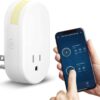 GuGar Smart Plug with Night Light, 16A Wi-Fi Socket Outlet Works with Alexa Google Home, No Hub Required, Timer Function, Dimmable LED Lights, App Remote Control Smart Home, FCC