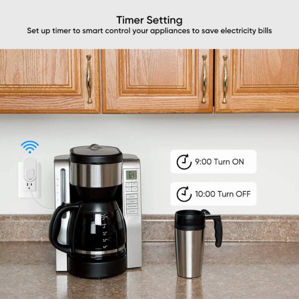 GuGar Smart Plug with Night Light, 16A Wi-Fi Socket Outlet Works with Alexa Google Home, No Hub Required, Timer Function, Dimmable LED Lights, App Remote Control Smart Home, FCC