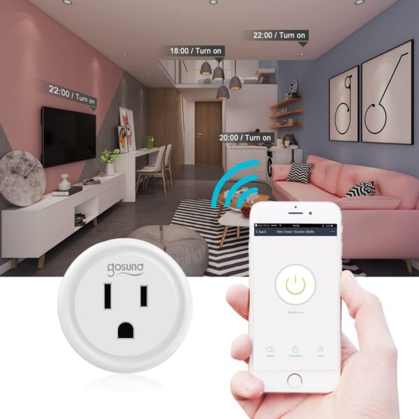 Mini Smart Plug Gosund WiFi Outlet Works with Alexa Google Assistant, No Hub Required, ETL and FCC Listed Only 2.4GHz WiFi Enabled Remote Control WiFi Smart Socket