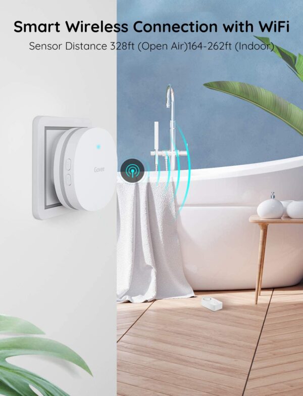 Govee WiFi Water Sensor 3 Pack, 100dB Adjustable Alarm and App Alerts, Leak and Drip Alert with Email, for Home, Basement
